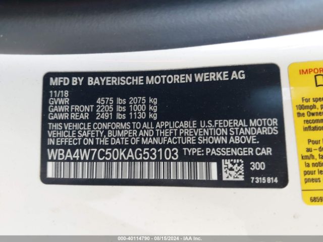 Photo 8 VIN: WBA4W7C50KAG53103 - BMW 440I 