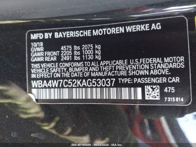 Photo 8 VIN: WBA4W7C52KAG53037 - BMW 440I 