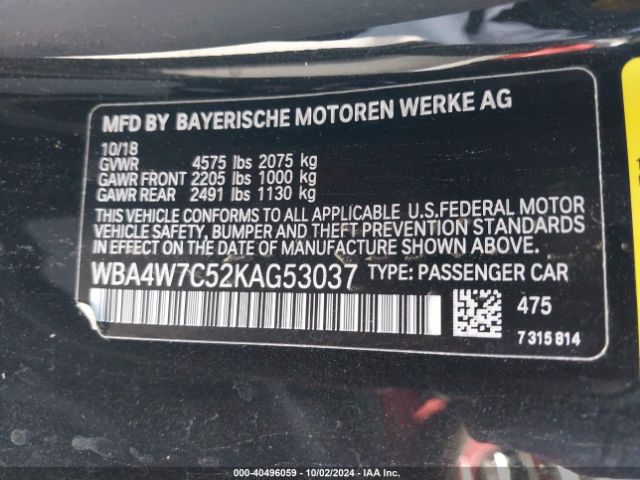 Photo 8 VIN: WBA4W7C52KAG53037 - BMW 440I 