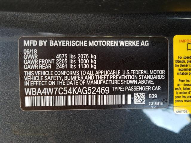 Photo 9 VIN: WBA4W7C54KAG52469 - BMW 440I 