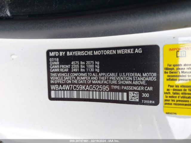 Photo 8 VIN: WBA4W7C59KAG52595 - BMW 440I 