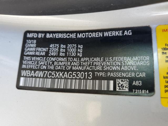 Photo 11 VIN: WBA4W7C5XKAG53013 - BMW 4 SERIES 