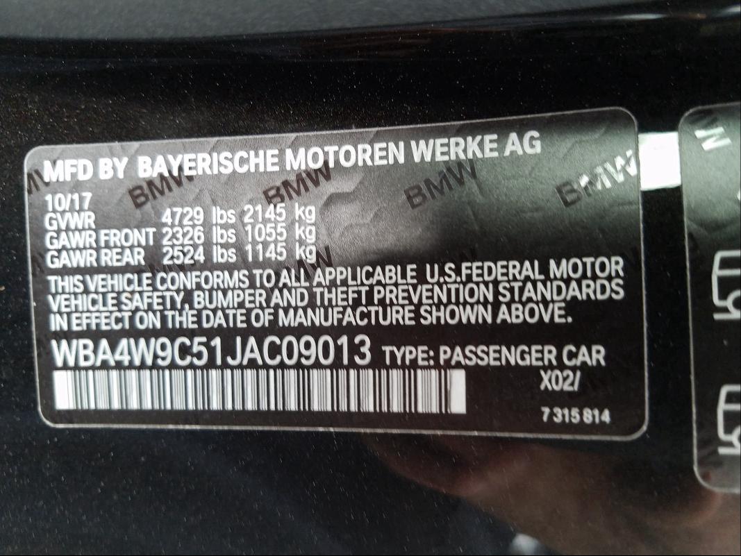 Photo 9 VIN: WBA4W9C51JAC09013 - BMW 440XI 