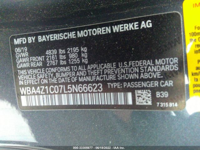 Photo 8 VIN: WBA4Z1C07L5N66623 - BMW 4 SERIES 