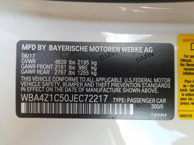 Photo 9 VIN: WBA4Z1C50JEC72217 - BMW 430I 