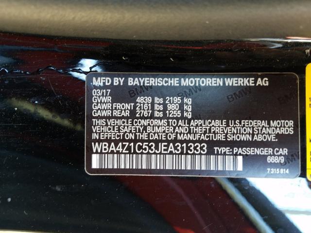 Photo 9 VIN: WBA4Z1C53JEA31333 - BMW 430I 