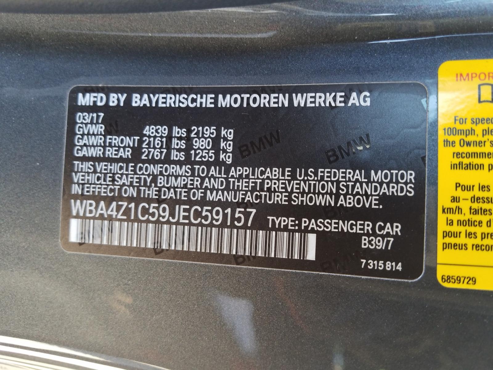 Photo 9 VIN: WBA4Z1C59JEC59157 - BMW 4 SERIES 