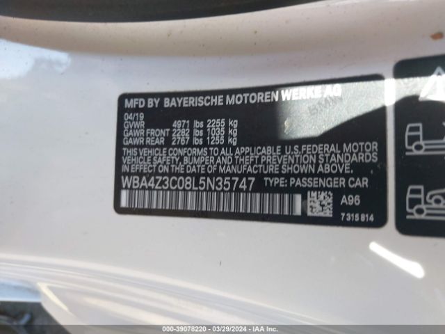 Photo 8 VIN: WBA4Z3C08L5N35747 - BMW 430I 