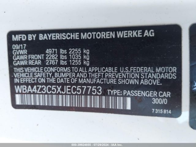 Photo 8 VIN: WBA4Z3C5XJEC57753 - BMW 430I 