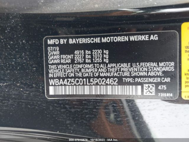 Photo 8 VIN: WBA4Z5C01L5P02462 - BMW 4 SERIES 