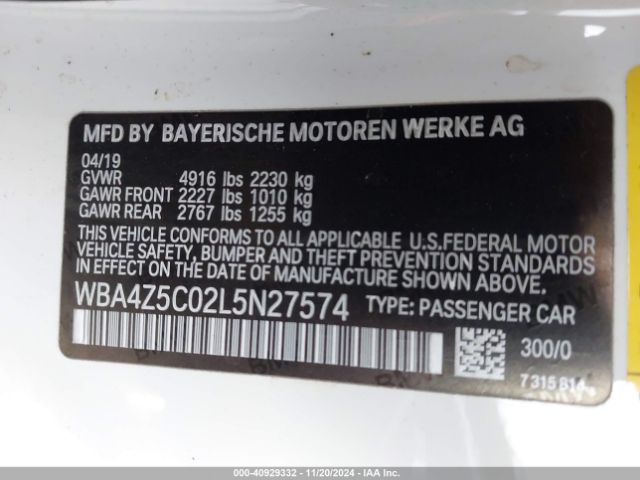 Photo 8 VIN: WBA4Z5C02L5N27574 - BMW 440I 