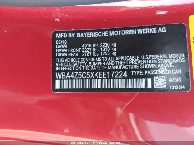 Photo 8 VIN: WBA4Z5C5XKEE17224 - BMW 440I 