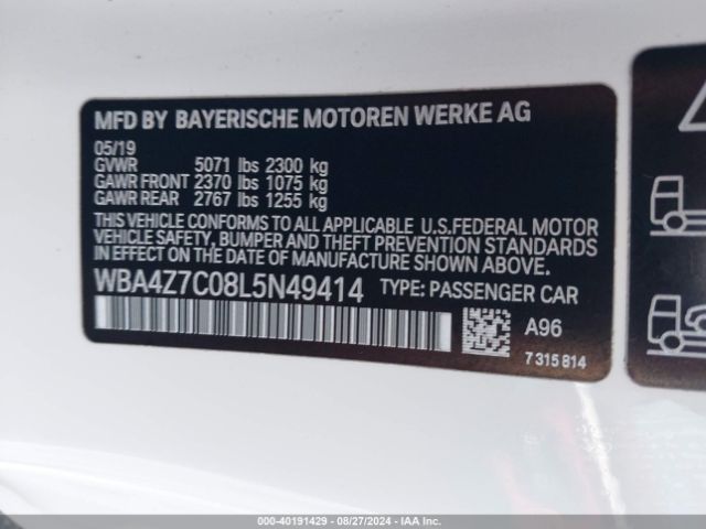 Photo 8 VIN: WBA4Z7C08L5N49414 - BMW 440I 