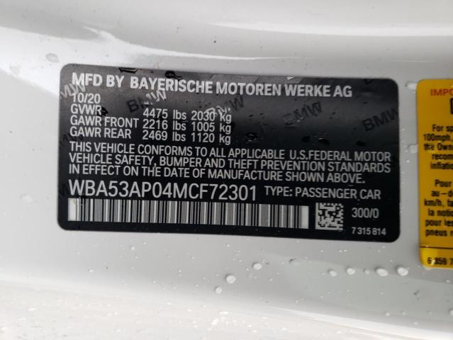 Photo 11 VIN: WBA53AP04MCF72301 - BMW 430I 