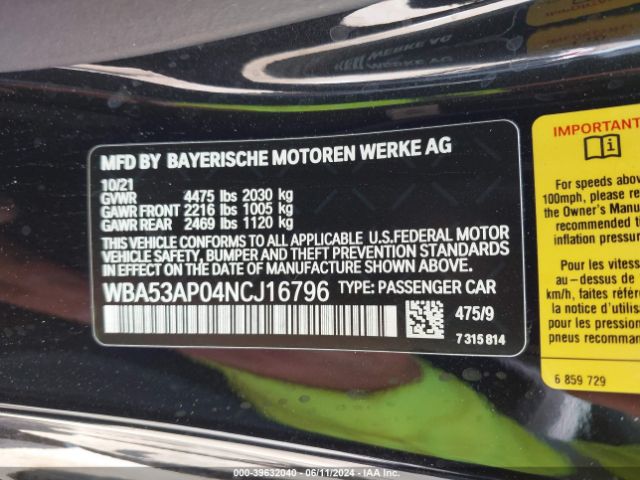 Photo 8 VIN: WBA53AP04NCJ16796 - BMW 430I 