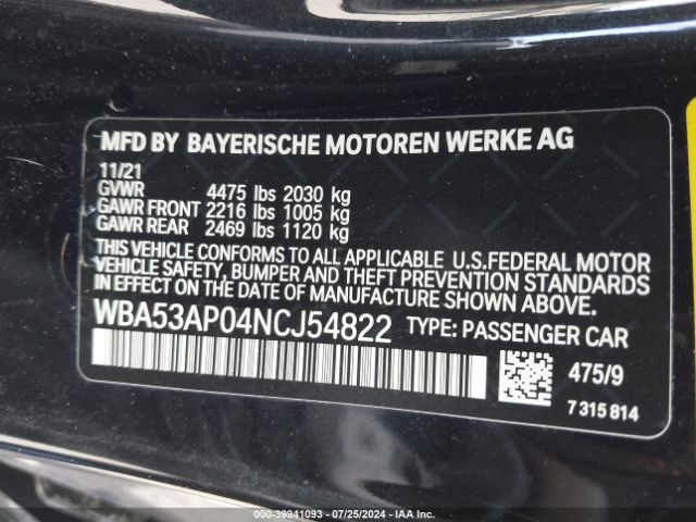 Photo 8 VIN: WBA53AP04NCJ54822 - BMW 430I 