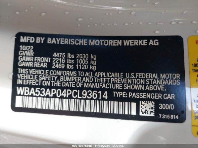 Photo 8 VIN: WBA53AP04PCL93614 - BMW 430I 