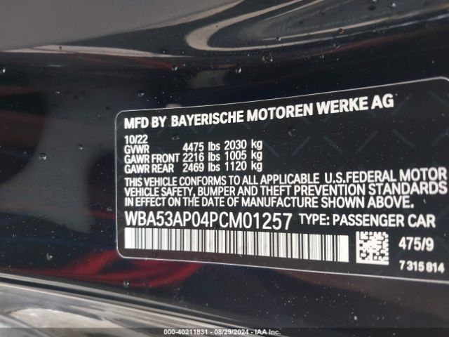 Photo 8 VIN: WBA53AP04PCM01257 - BMW 430I 