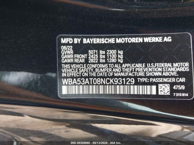 Photo 8 VIN: WBA53AT08NCK93129 - BMW M440I 