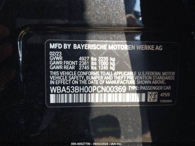 Photo 8 VIN: WBA53BH00PCN00369 - BMW 530I 