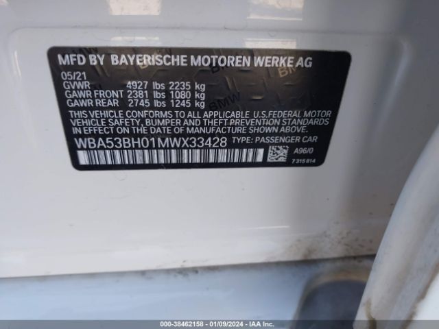 Photo 8 VIN: WBA53BH01MWX33428 - BMW 530I 