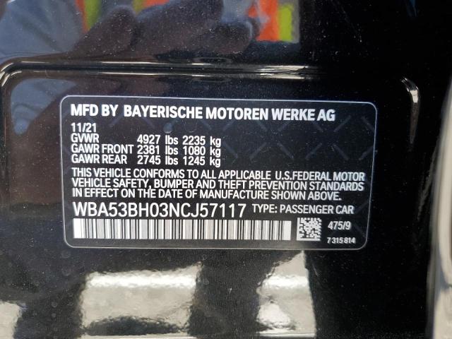 Photo 11 VIN: WBA53BH03NCJ57117 - BMW 530 I 