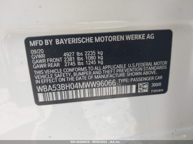 Photo 8 VIN: WBA53BH04MWW96066 - BMW 530I 