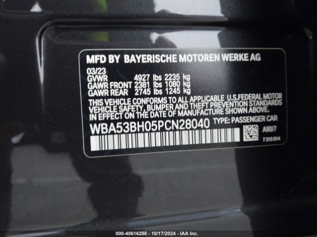 Photo 8 VIN: WBA53BH05PCN28040 - BMW 530I 