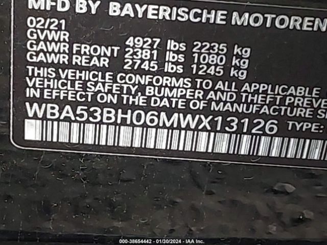 Photo 8 VIN: WBA53BH06MWX13126 - BMW 530I 