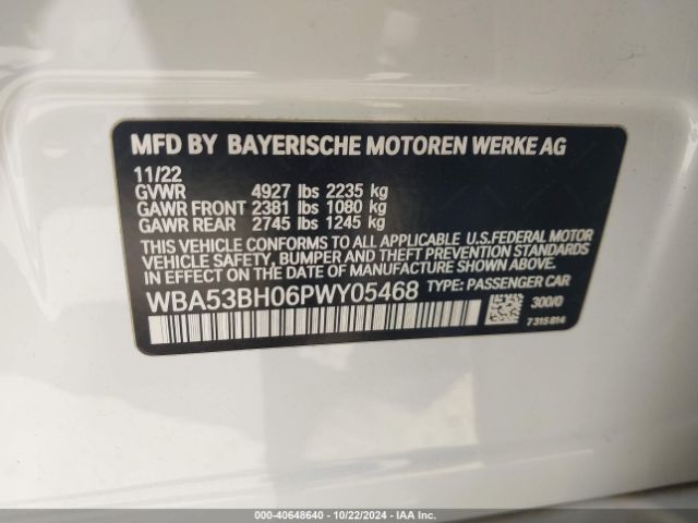 Photo 8 VIN: WBA53BH06PWY05468 - BMW 530I 