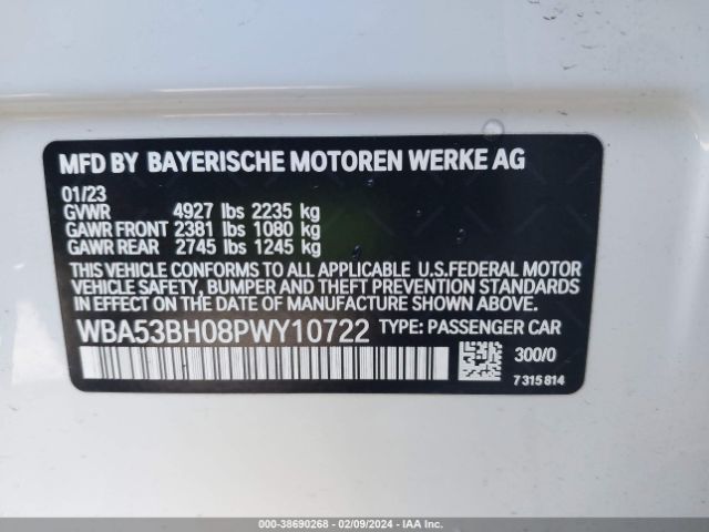 Photo 8 VIN: WBA53BH08PWY10722 - BMW 530I 