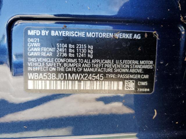 Photo 11 VIN: WBA53BJ01MWX24545 - BMW 540 I 