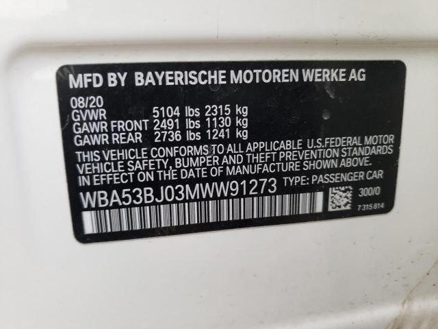 Photo 11 VIN: WBA53BJ03MWW91273 - BMW 540 I 