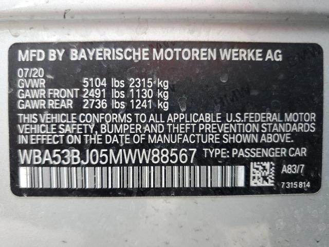 Photo 11 VIN: WBA53BJ05MWW88567 - BMW 5 SERIES 