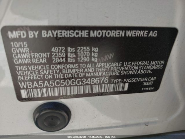 Photo 8 VIN: WBA5A5C50GG348676 - BMW 528I 