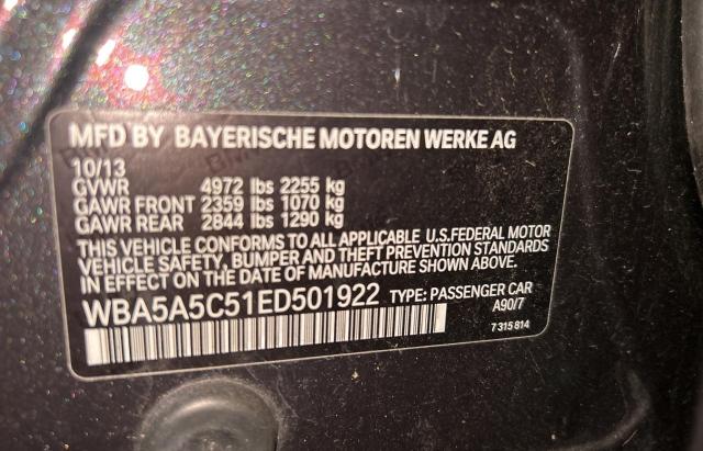 Photo 9 VIN: WBA5A5C51ED501922 - BMW 5 SERIES 