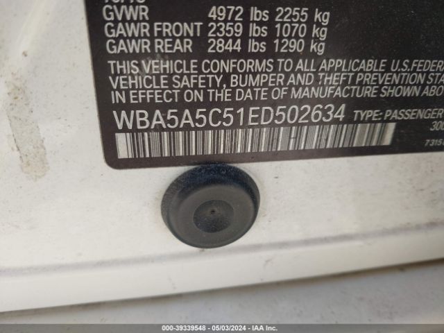 Photo 8 VIN: WBA5A5C51ED502634 - BMW 528I 