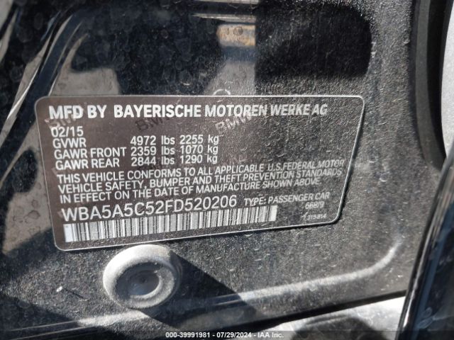 Photo 8 VIN: WBA5A5C52FD520206 - BMW 528I 