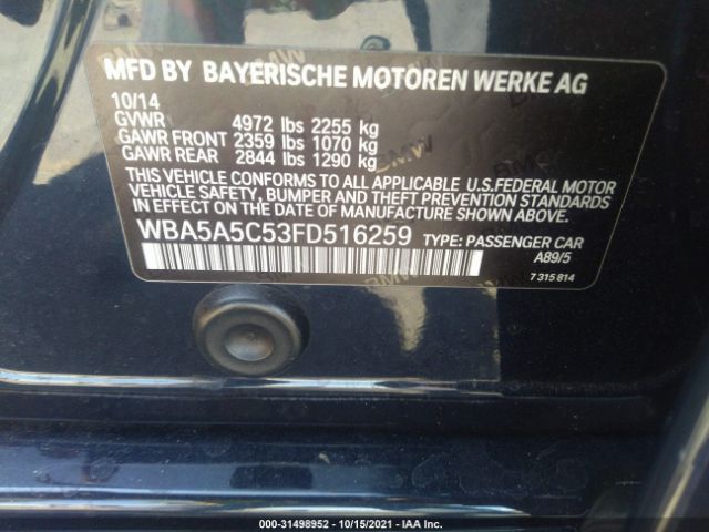 Photo 8 VIN: WBA5A5C53FD516259 - BMW 5 