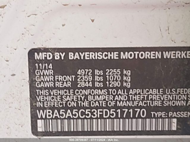 Photo 8 VIN: WBA5A5C53FD517170 - BMW 528I 