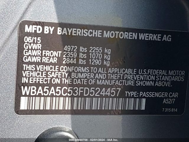 Photo 8 VIN: WBA5A5C53FD524457 - BMW 528I 