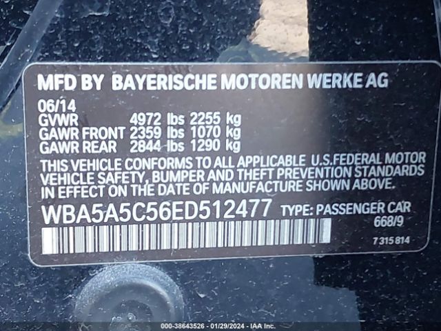 Photo 8 VIN: WBA5A5C56ED512477 - BMW 528I 