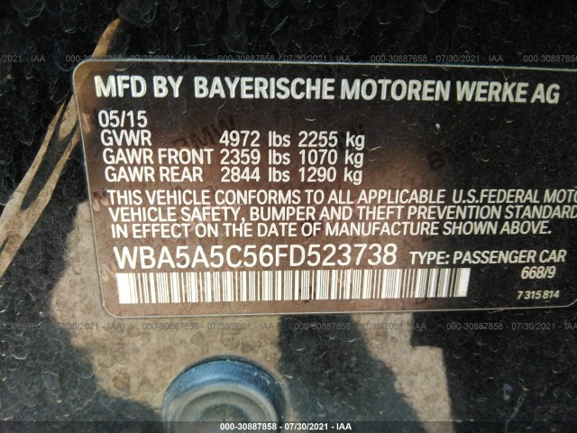 Photo 8 VIN: WBA5A5C56FD523738 - BMW 5 