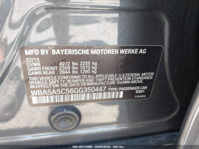 Photo 8 VIN: WBA5A5C56GG350447 - BMW 528I 