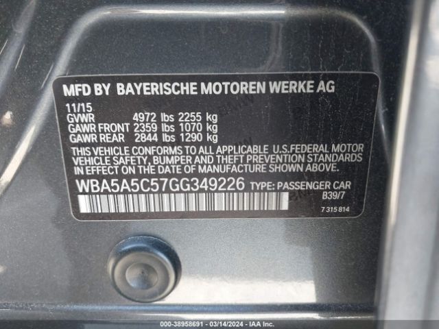 Photo 8 VIN: WBA5A5C57GG349226 - BMW 528I 