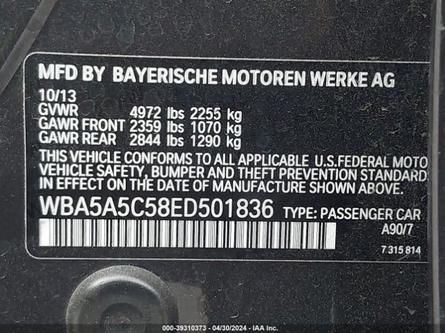 Photo 8 VIN: WBA5A5C58ED502183 - BMW 528I 