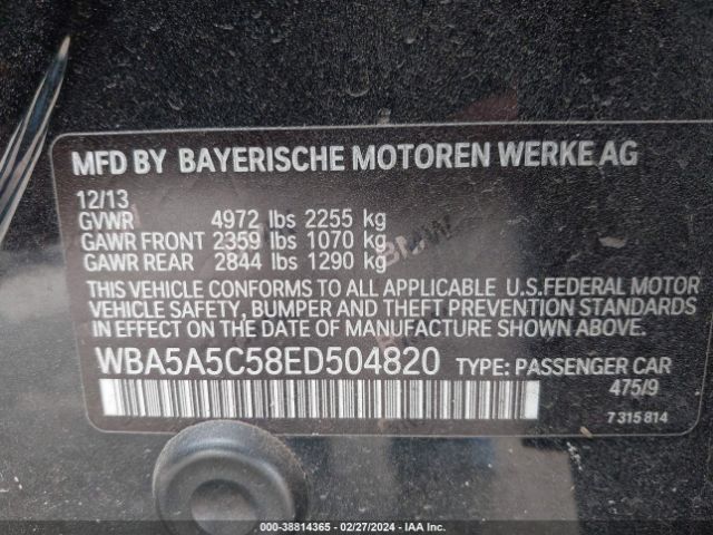 Photo 8 VIN: WBA5A5C58ED504820 - BMW 528I 