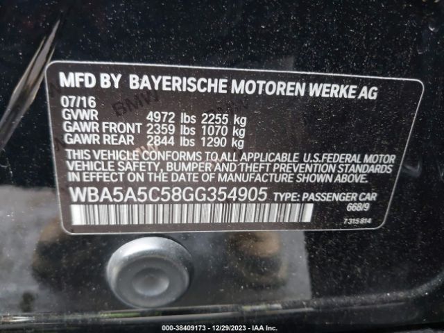 Photo 8 VIN: WBA5A5C58GG354905 - BMW 528I 