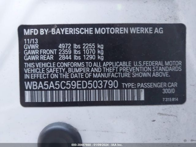 Photo 8 VIN: WBA5A5C59ED503790 - BMW 528I 