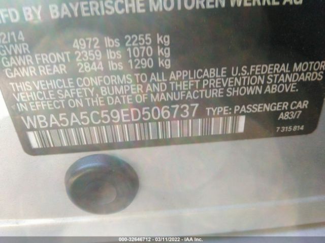 Photo 8 VIN: WBA5A5C59ED506737 - BMW 5 SERIES 